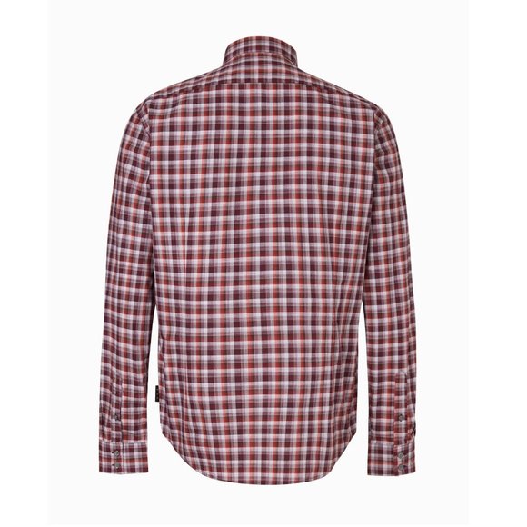 John Varvatos Final Sale NWT $98 Men's Mayfield Check Button Front Shirt Pumpkin - Picture 3 of 6